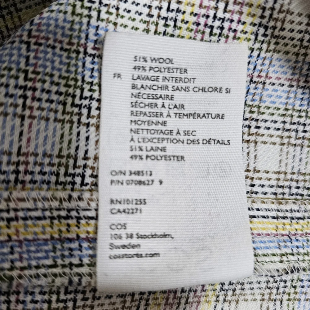 COS Checkered MIDI Dress Straight Neck Size 8 - Picture 9 of 12